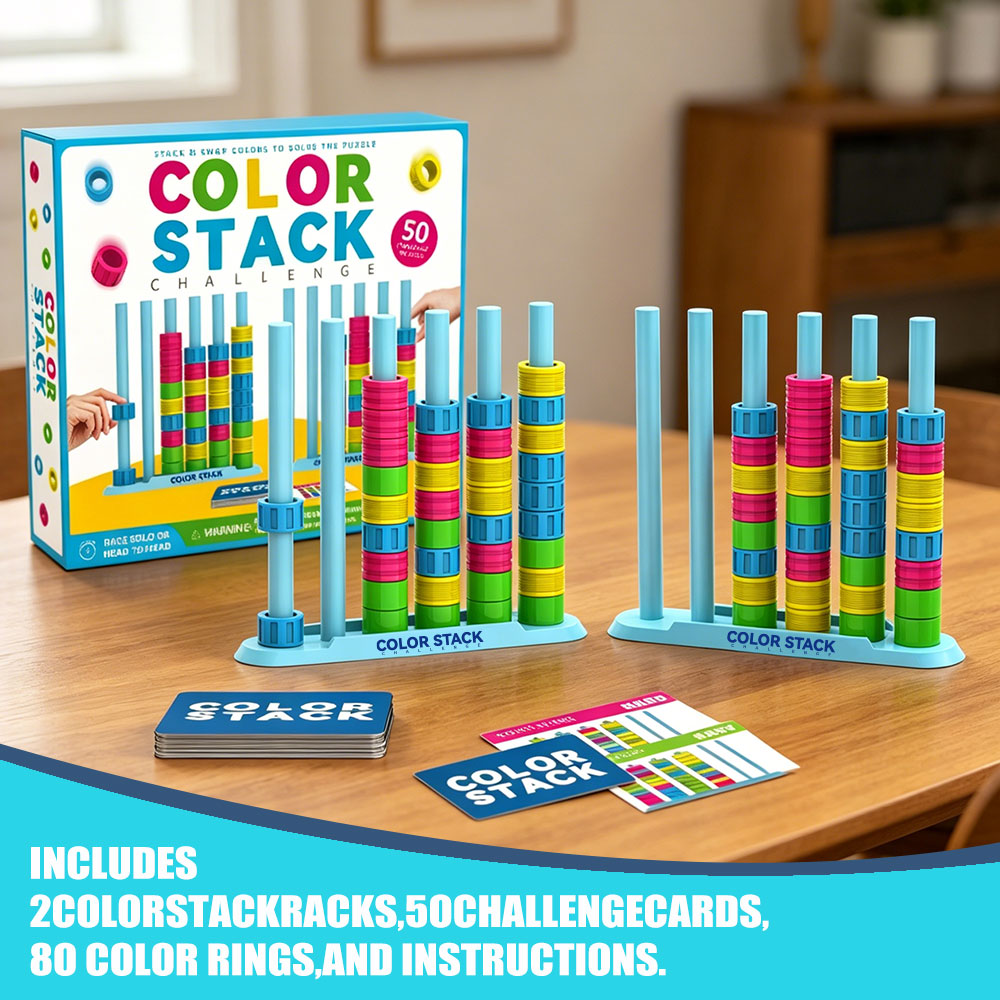 Board Game Strategi - Color Stack Challenge A Fast-Paced Color