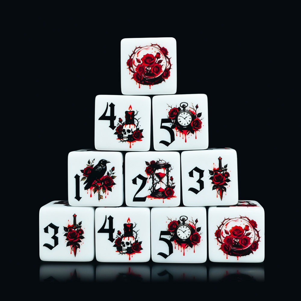 12Pcs Gothic Rose 16MM Printed - Board Game Live review and price