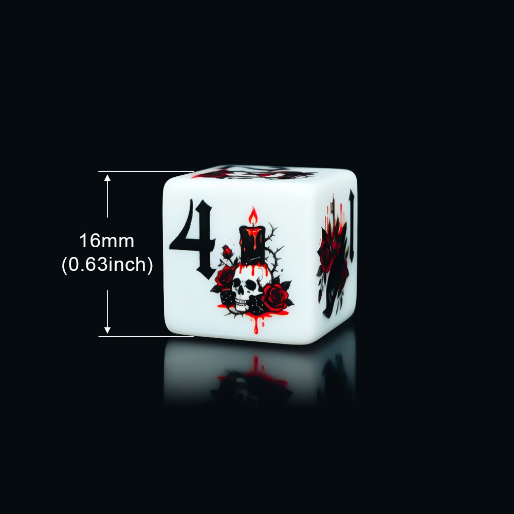 12Pcs Gothic Rose 16MM Printed - Board Game Live review and price
