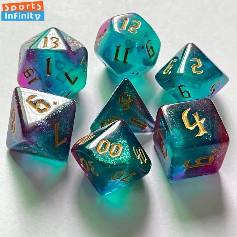 7 Pcs/set Double Colors Polyhe - Board Game Font review and price