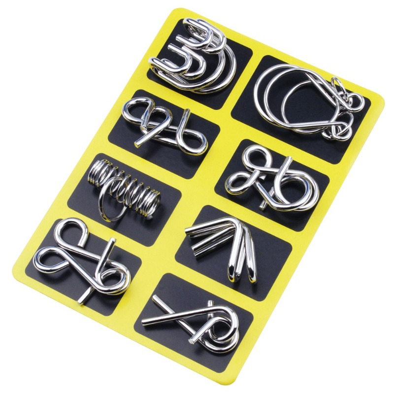 8 Pieces Metal Puzzle Set Clas - Board Game For Kids review and price