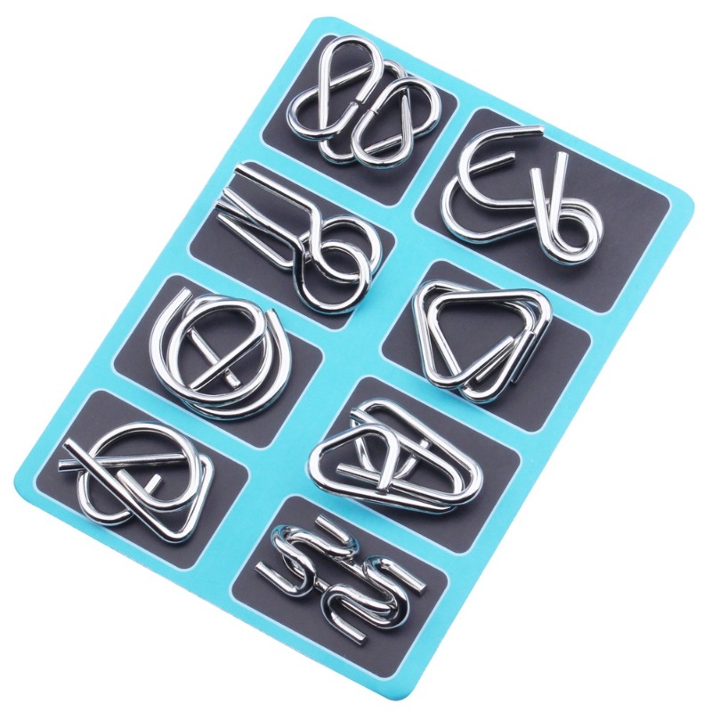 8 Pieces Metal Puzzle Set Clas - Board Game For Kids review and price