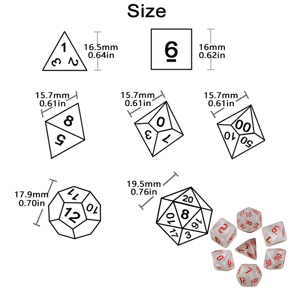 Glitter Polyhedral Dice Set 7p - Board Game Font review and price