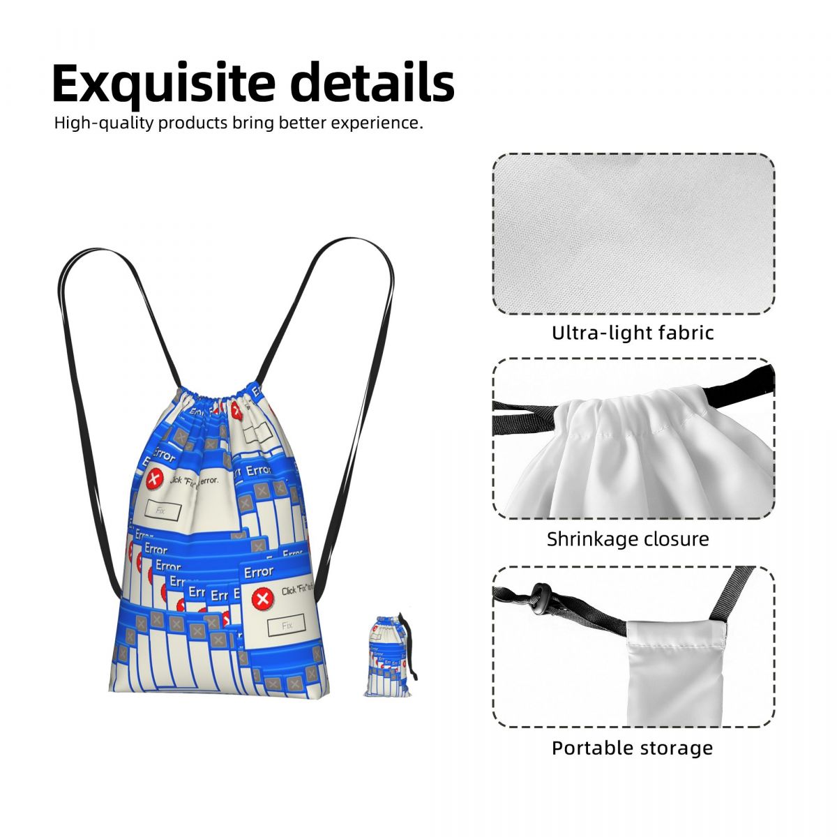 Windows Xp Error Tiled Drawstr - Tile Bag Drawstring review and price