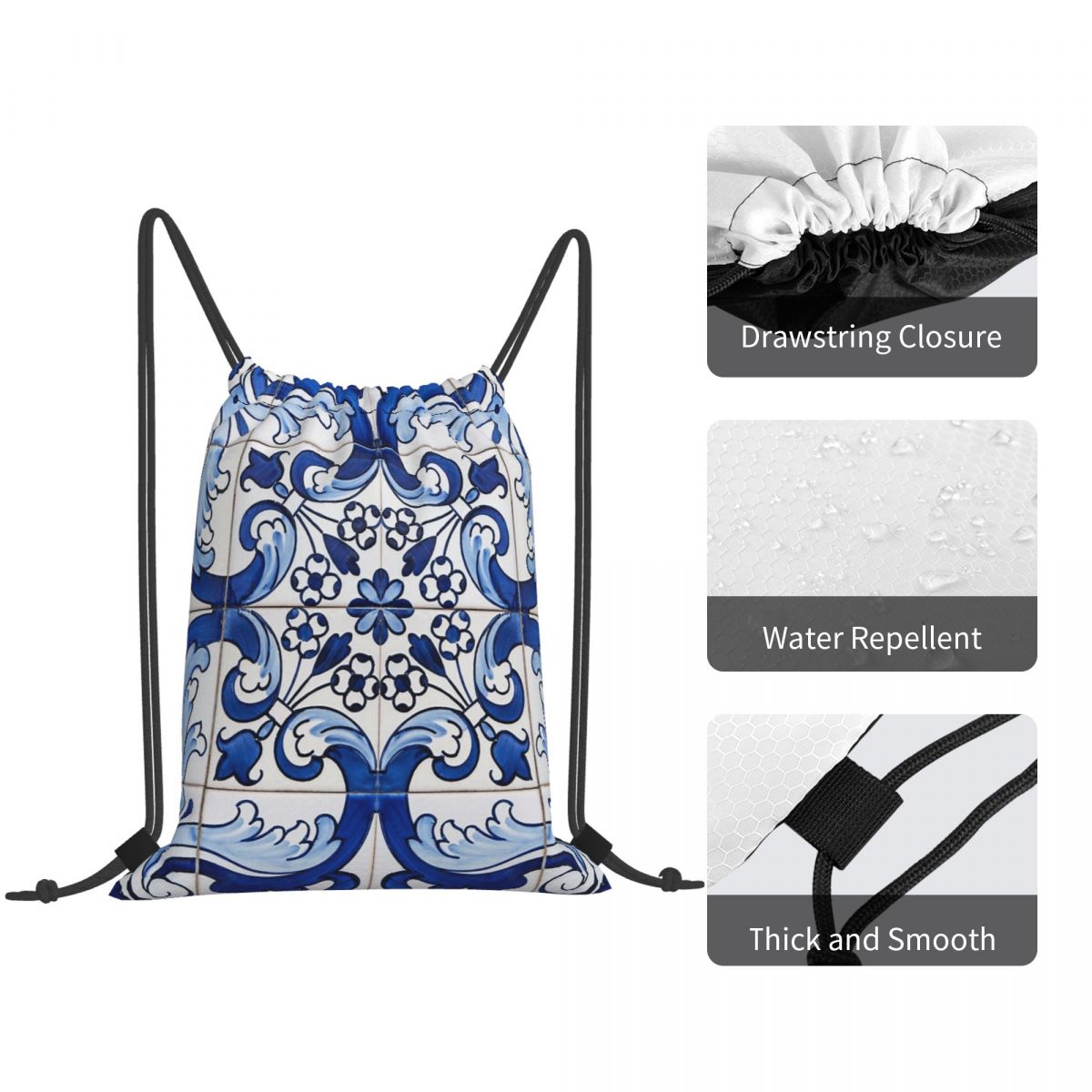 Antique Classic Lisbon Blue Az - Tile Bag Drawstring review and price
