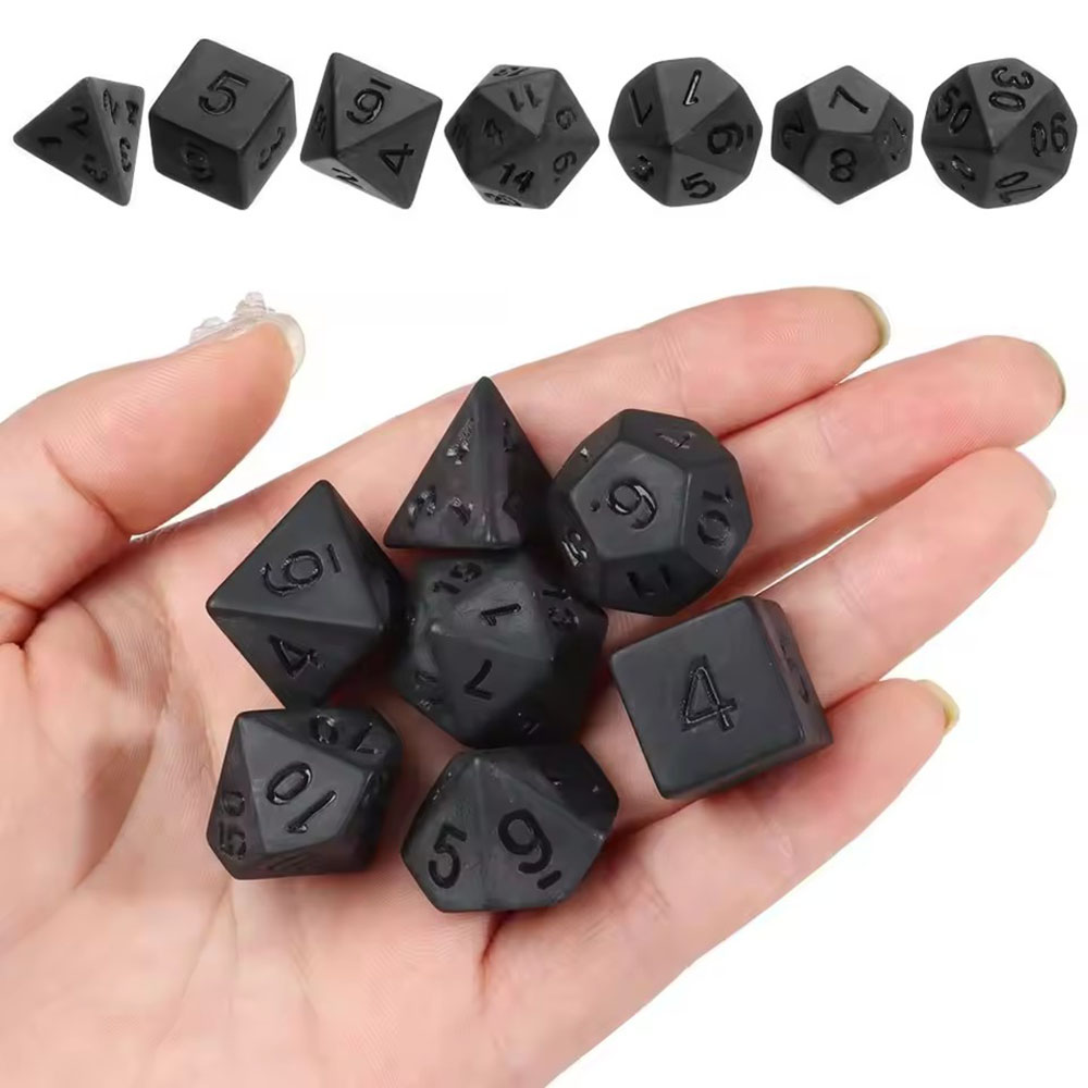 7pcs/set New Black Dices, Poly - Board Game Font review and price
