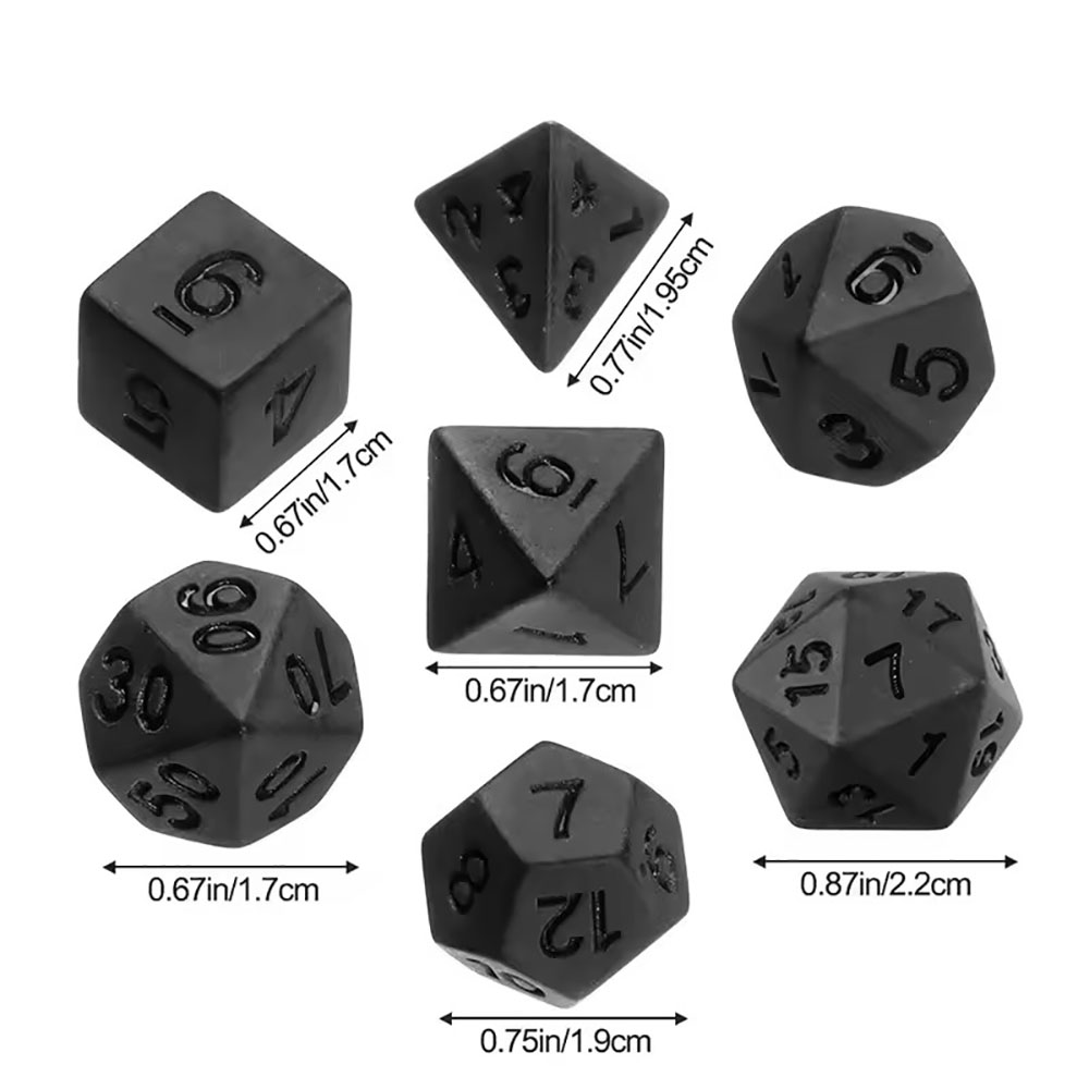 7pcs/set New Black Dices, Poly - Board Game Font review and price