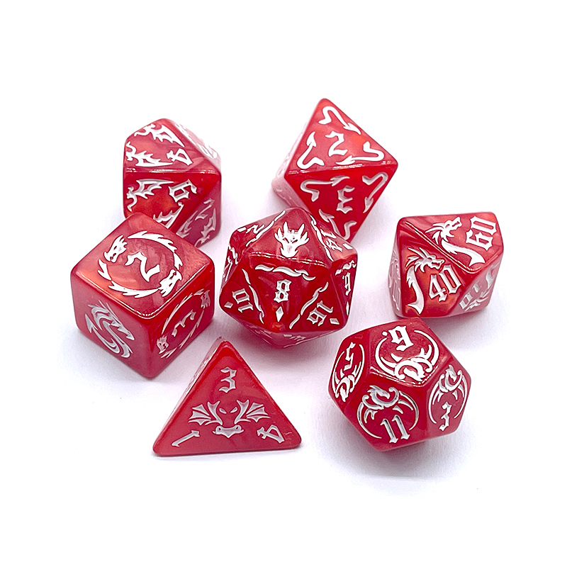 7 Pcs of New Red Colors Dice P - Board Game Font review and price
